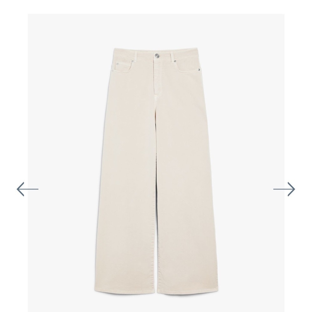 $295 Weekend Maxmara COTTON DRILL WIDE-LEG
TROUSERS size 10 color sand NWT